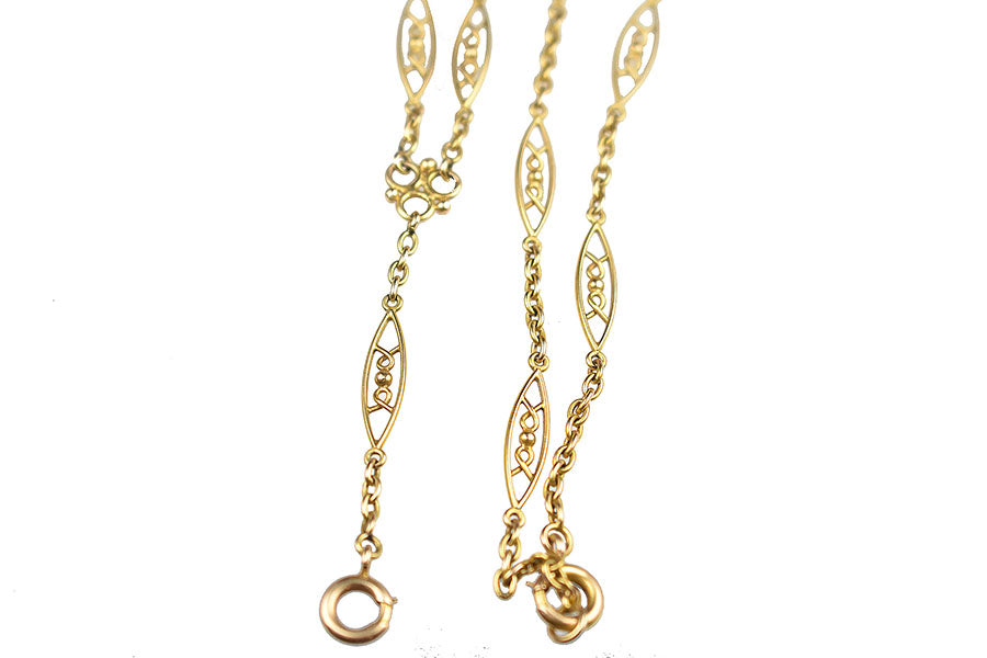 Gold filigree shop chain necklace