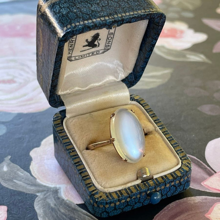 Vintage 9k Large Moonstone Cocktail Ring