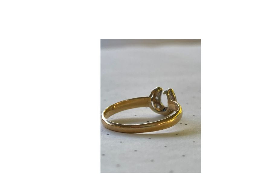 Antique 22ct 1862 Sapphire & Diamond Horseshoe Ring – Rubies and