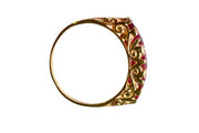 Vintage Style 14k 5 Stone Ruby Ring