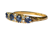Antique 1911 18k Sapphire and Diamond Ring