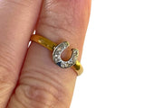 Antique 22ct 1862 Sapphire & Diamond Horseshoe Ring