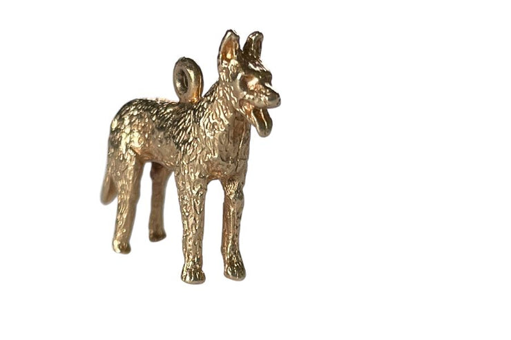 Estate 10k Yellow Gold Dog Charm - German Shepherd Style