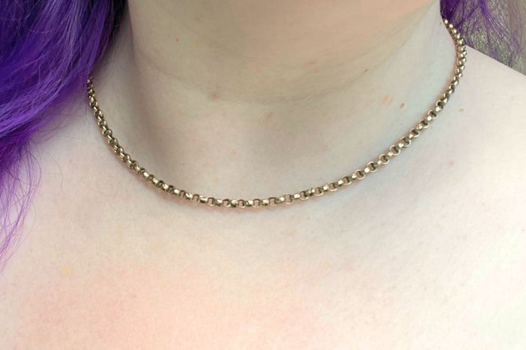 Antique 9k / 9ct Gold Belcher Chain Necklace