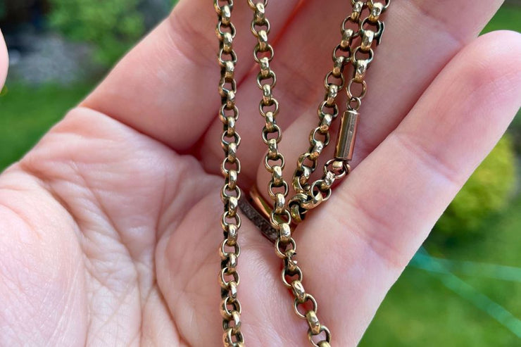 Antique 9k / 9ct Gold Belcher Chain Necklace