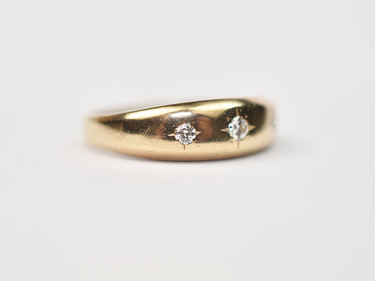 Estate 10k 3 Diamond Gold Ring