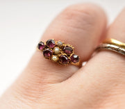 Antique 15k Pink Tourmaline and Pearl Ring