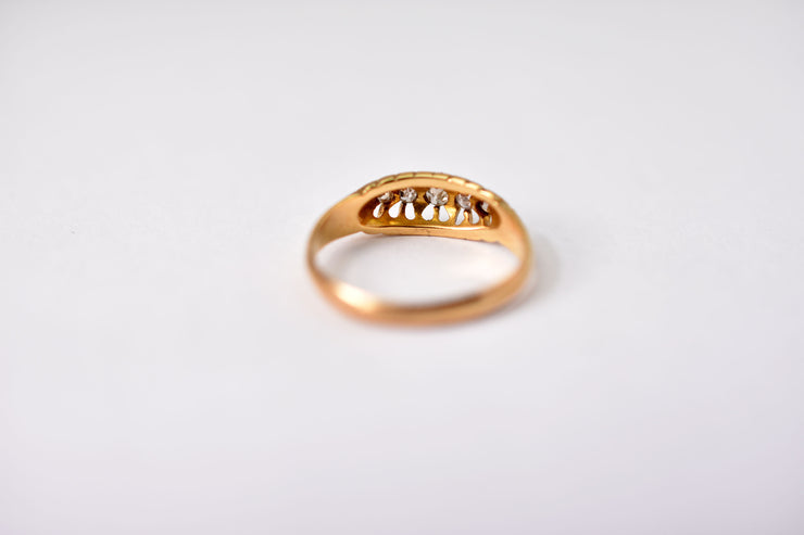 Antique 18k Edwardian 5 Stone Diamond Ring