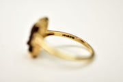 Antique 14k Birks Glass Cameo Ring