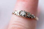 Vintage 14k - 18k Mid-Century Birks Diamond Engagement Ring