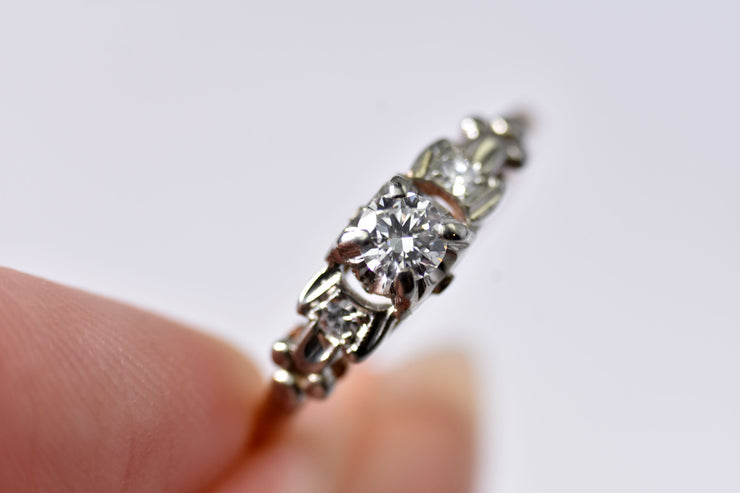 Vintage 14k - 18k Mid-Century Birks Diamond Engagement Ring