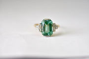 Vintage 18k White & Yellow Gold Blue & Green Spinel Ring