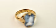 Antique 14k Yellow Gold & Natural Blue Spinel Cocktail Statement Ring