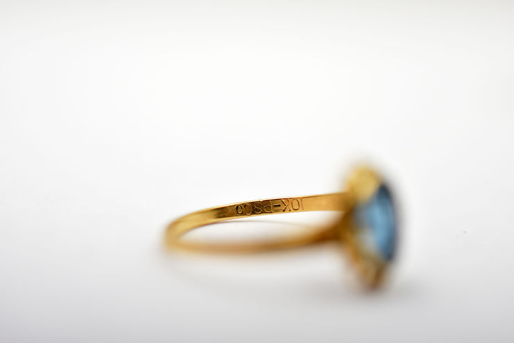 Vintage 10k Blue Topaz Ring
