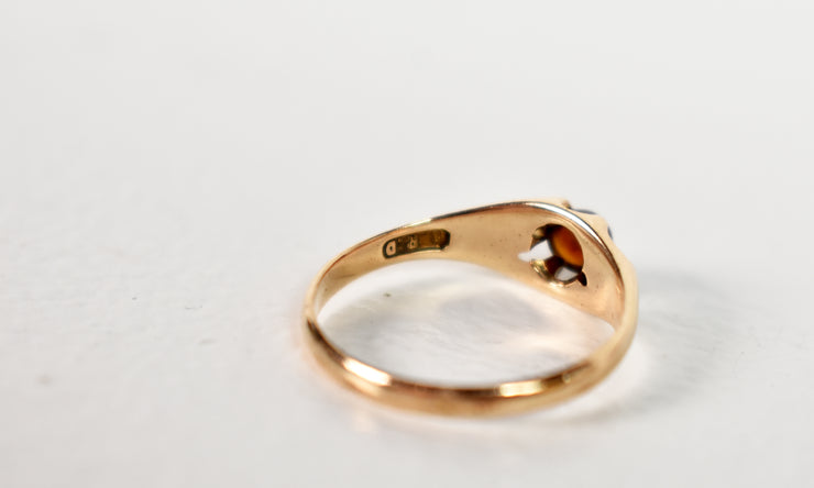 Vintage 10k Carnelian Orb Ring