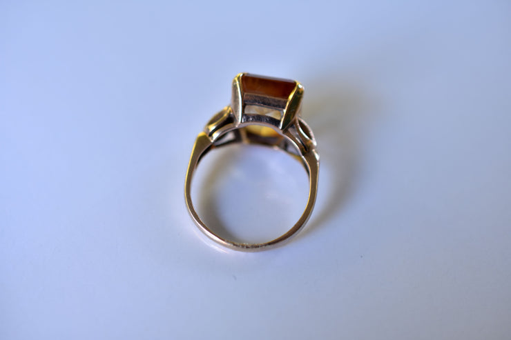 Vintage 10k Citrine Cocktail Ring