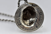 Antique Silver 1912 Repousse Coin Pendant