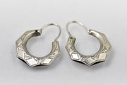 Vintage 14k White Gold Dainty Creole Style Huggy Hoop Earrings