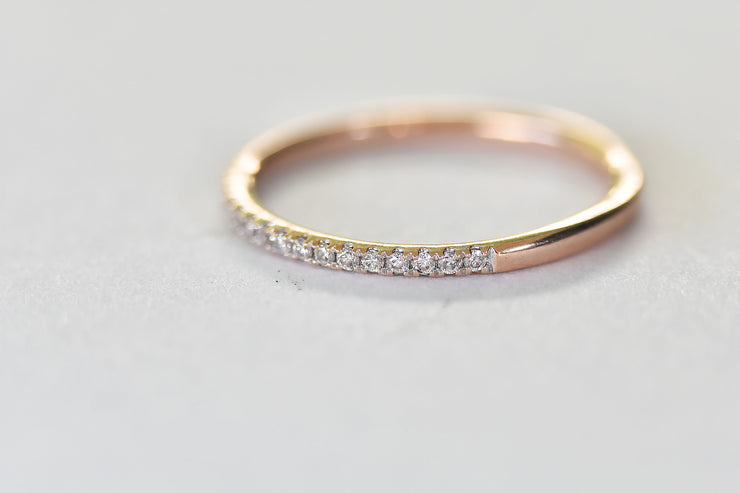 Estate 14k Rose Gold Diamond Band