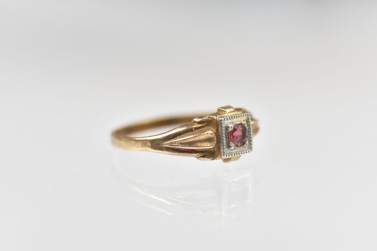 Vintage BDA 10k Pink Paste Baby Ring