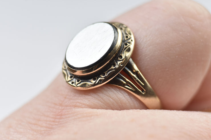 Vintage Hematite Signet Style Ring