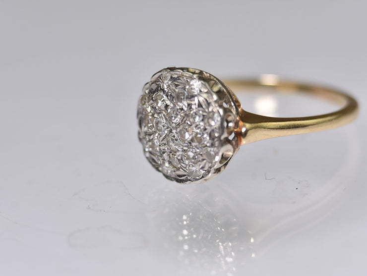 Vintage 14k Diamond Cluster Ring