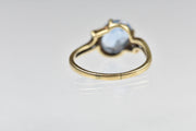 Vintage 10k Blue and White Topaz Ring