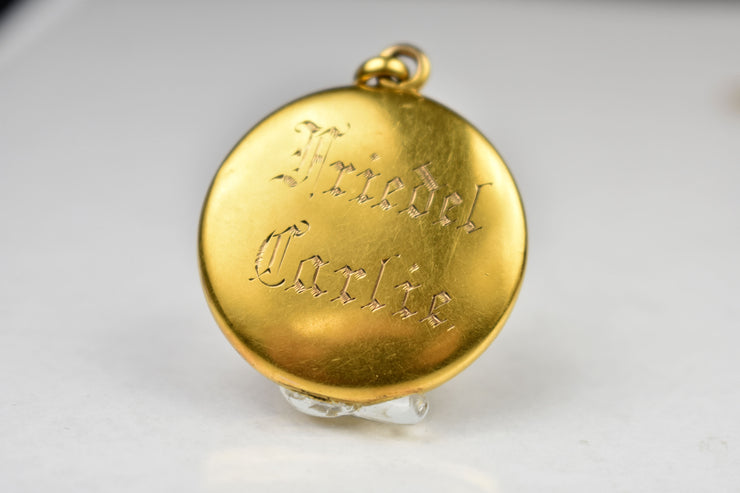 Antique 10k Locket with Hair Compartment & Inscription