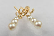 Vintage Classic 14k Graduated Pearl Drop Earrings