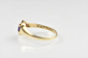 Vintage 10k Heart Child's Ring or Pinky Ring with Purple Topaz Stone