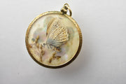 Antique Real Butterfly Double Sided Pendant