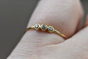 Dainty 10k Three Stone Stacking Ring