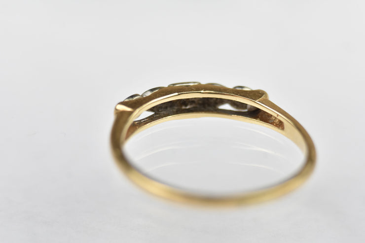 Vintage Mid-Century 14k 5 Stone Diamond Wedding Band
