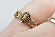 Antique 1874 Hidden Compartment Mourning Hair Ring