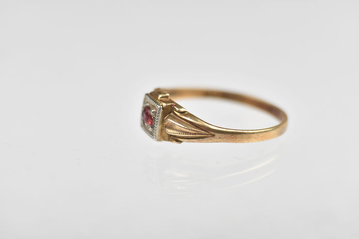 Vintage BDA 10k Pink Paste Baby Ring
