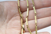 Vintage 13 inch Gold Filled Floral Embossed Watch Chain
