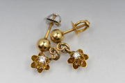 Vintage 10k Buttercup Dangle Earrings