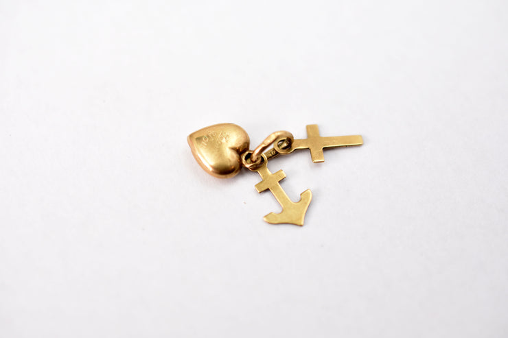 Dainty 10k Faith, Hope & Charity Pendant/Charms