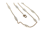 10k/417 Fancy Link Gold Station Chain Necklace of 15 inches