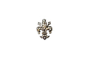 Antique Victorian Silver & Pearl Fleur De Lys Brooch
