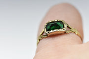 Antique 15k Georgian Green Stone Ring