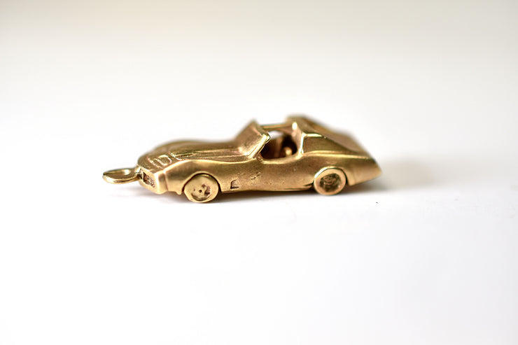 Estate 10k Corvette Car Charm Pendant
