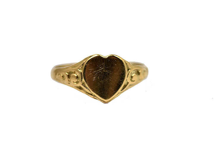 Vintage 9k Heart Signet Ring