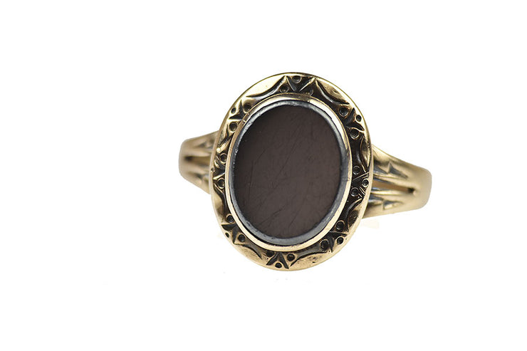 Vintage Hematite Signet Style Ring