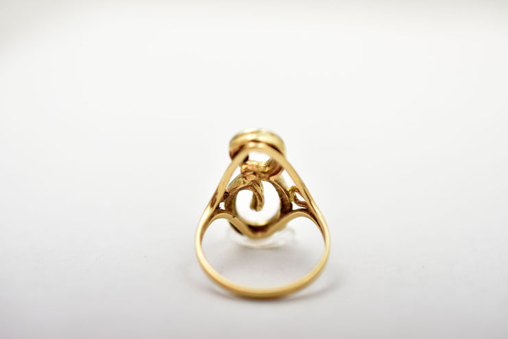 Vintage 10k Initial E Diamond Ring