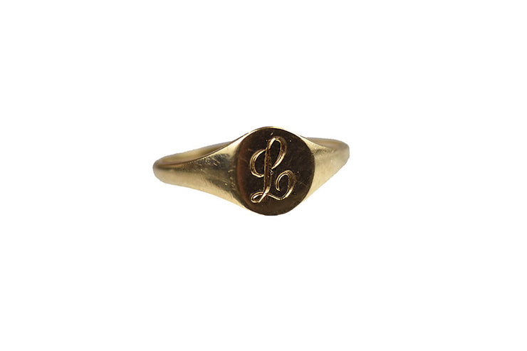 Vintage 10k Baby Signet Ring with Initial "L"