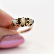 Vintage 10k Opal and Garnet Ring