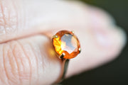 Vintage 10k Gold & Orange Sapphire Solitaire Ring