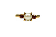 Vintage 10k Pearl & Ruby Ring