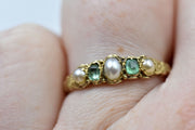 Antique Victorian High Karat Pearl and Peridot Ring
